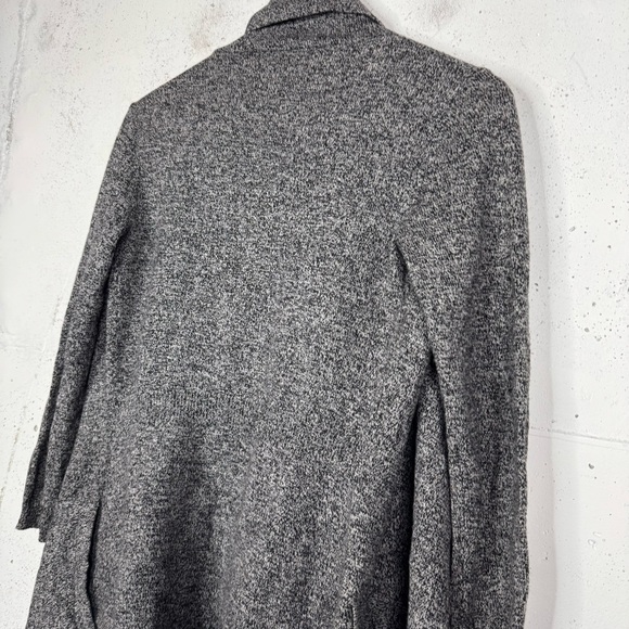 Theory Waterfall Drape Front Open Front Marled Cardigan Sweater Petite - Picture 8 of 11